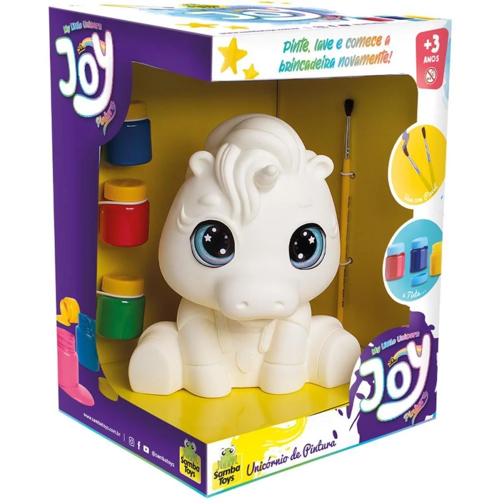 BONECO E PERSONAGEM JOY UNICORN PINTURA LAVAVEL SAMBA TOYS (UNIDADE)