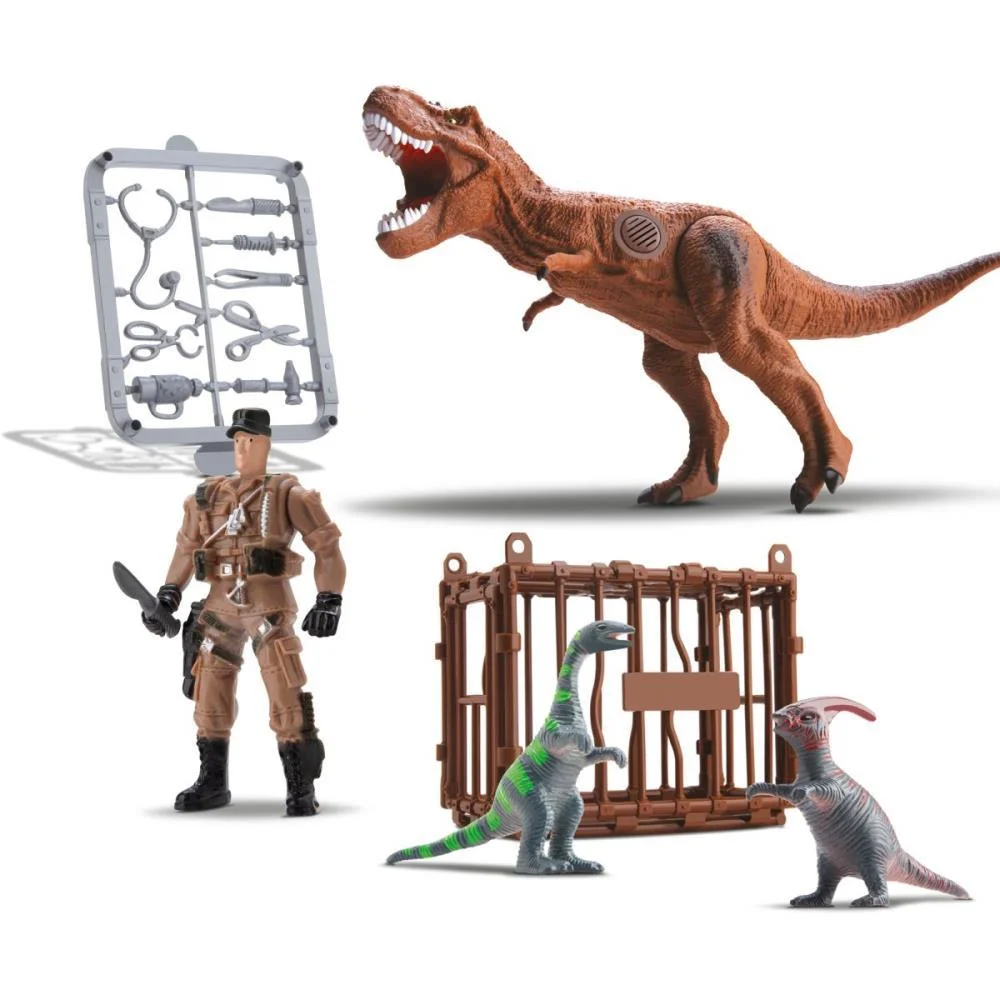 DINOSSAURO DINO C/SOM/ARTICULADO+BONECO BEE TOYS (UNIDADE)
