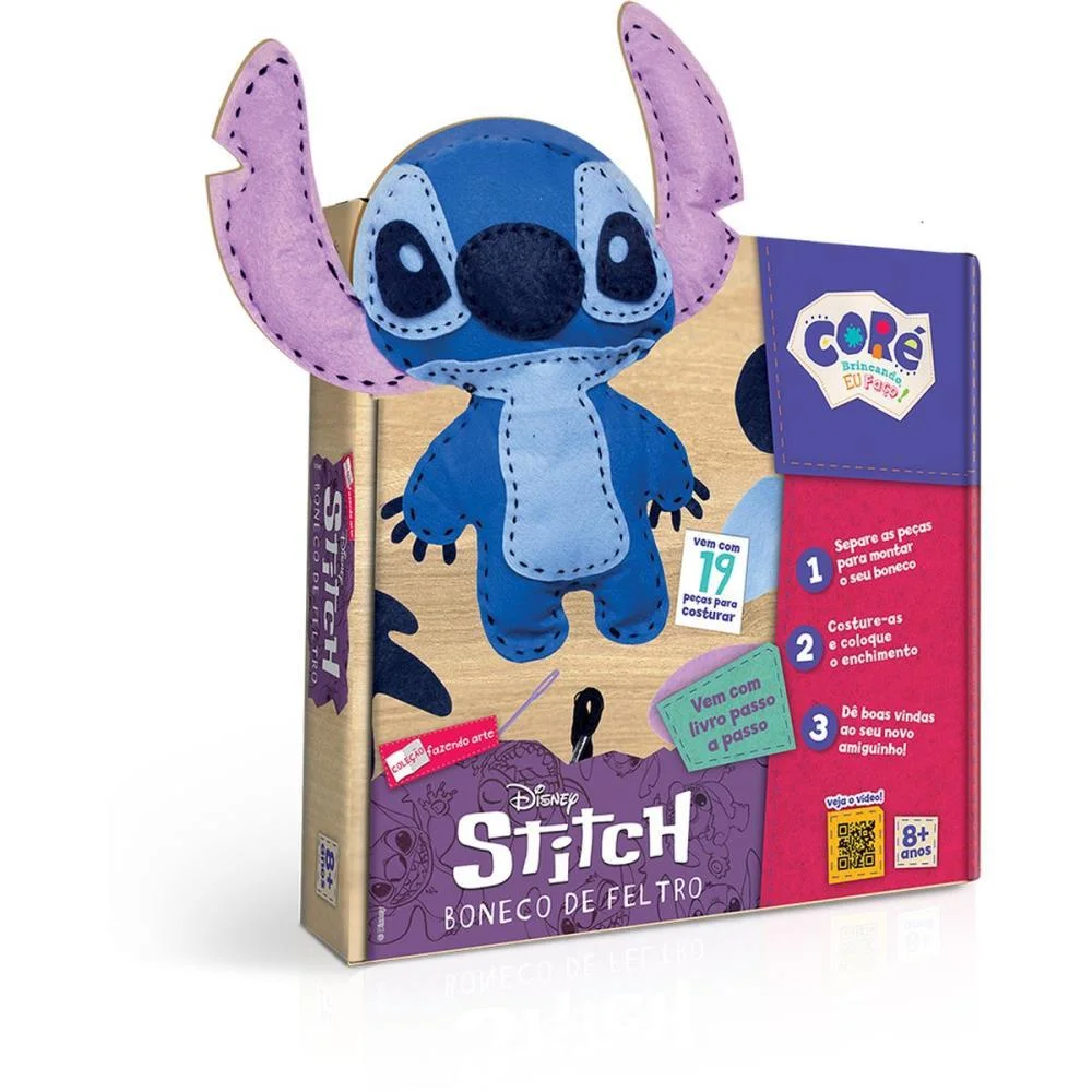 LIVRO BRINQUEDO ILUSTRADO STITCH BONECO DE FELTRO TOYSTER (UNIDADE)