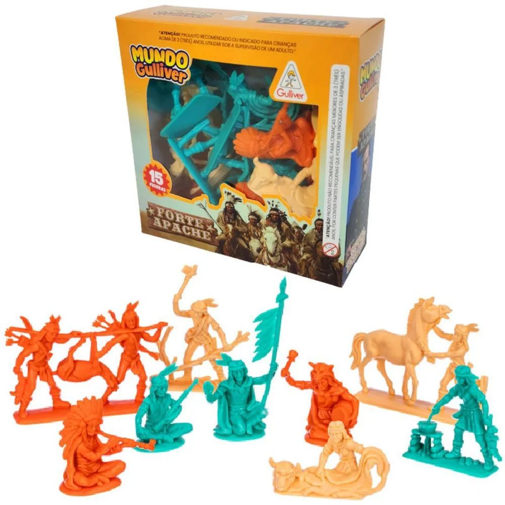 MINIATURA COLECIONAVEL FORTE APACHE ACAMPAME.15INDIOS GULLIVER (UNIDADE)