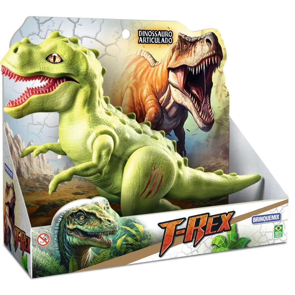 DINOSSAURO T-REX ARTICULADO BRINQUEMIX (UNIDADE)
