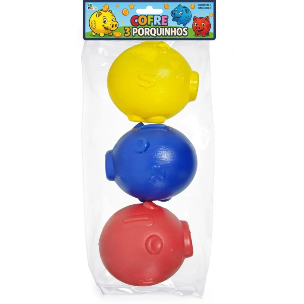 BRINQUEDO DIVERSO COFRE PORQUINHO SORTIDO LEPLASTIC (PCT.C/03)