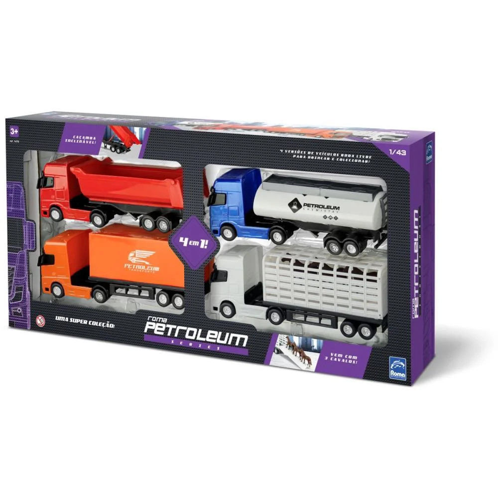 CAMINHAO PETROLEUM SERIES 4EM1 9,5CM. ROMA (UNIDADE)