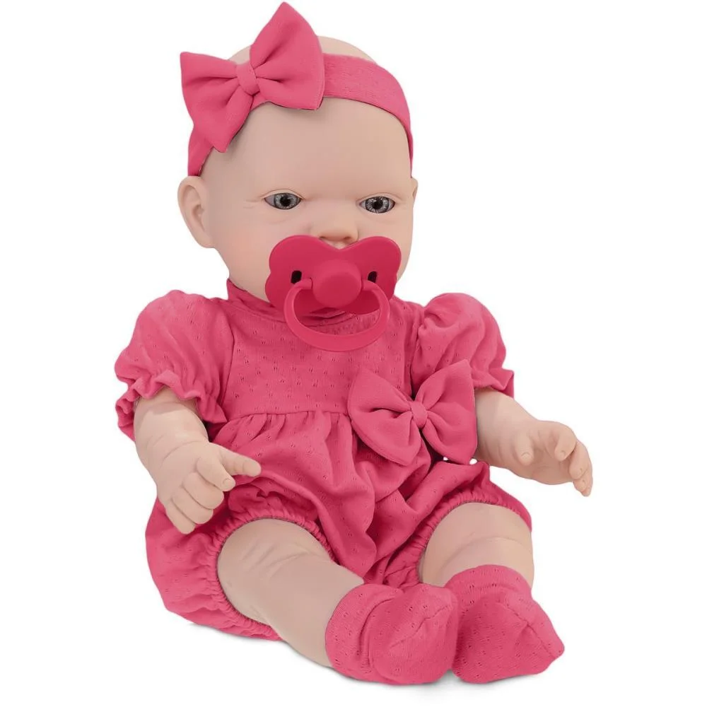 BONECA BEBEZINHO REAL 1º CUIDADO ROSA ROMA (UNIDADE)