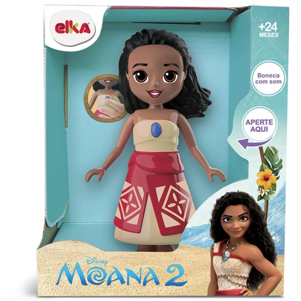 BONECA COM MECANISMO MOANA 20CM ELKA (UNIDADE)
