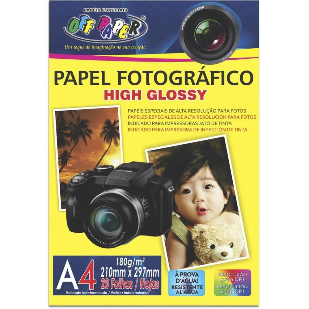 PAPEL FOTOGRAFICO INKJET A4 HIGH 180G OFF PAPER (PCT.C/20)