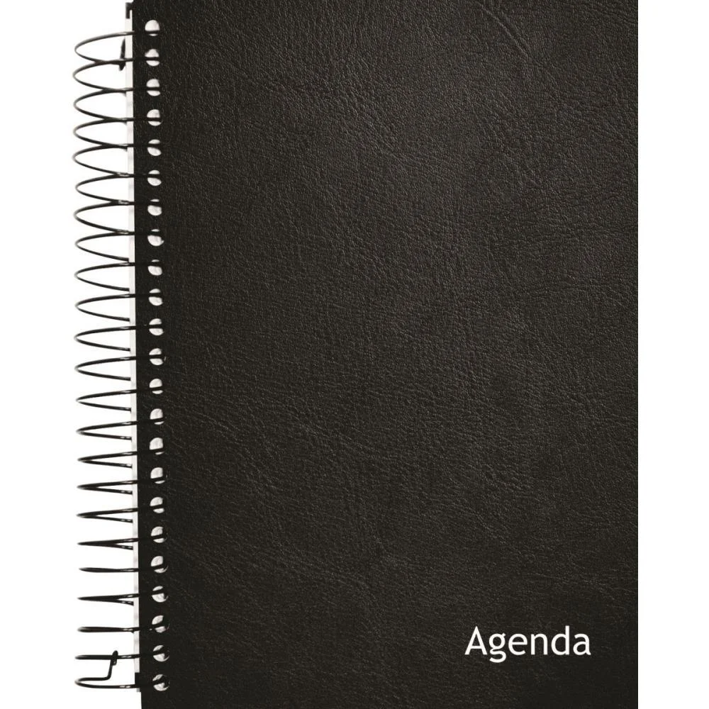 AGENDA PERMANENTE ESPIRAL CD PRETA 160FL KIT (UNIDADE)
