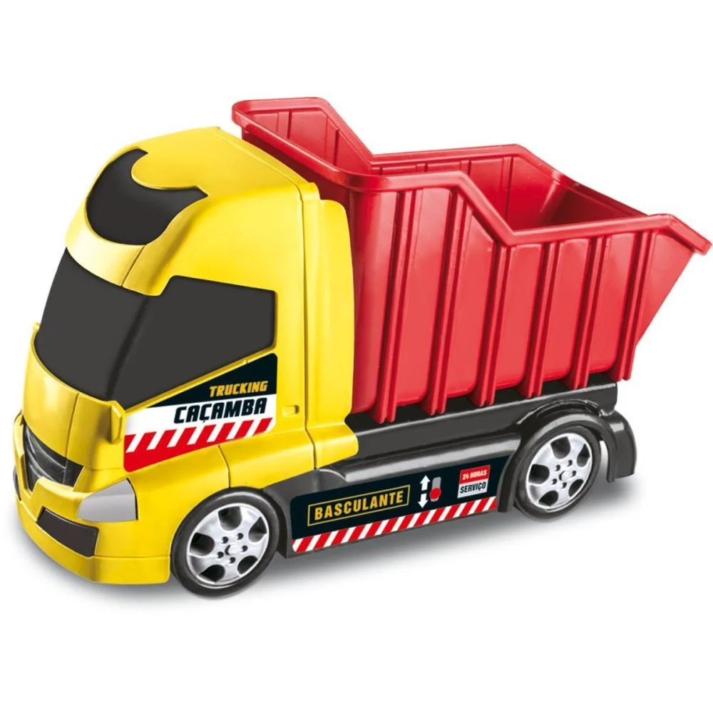 CAMINHAO TRUCKING CACAMBA 29CM (S) ORANGE TOYS (UNIDADE)