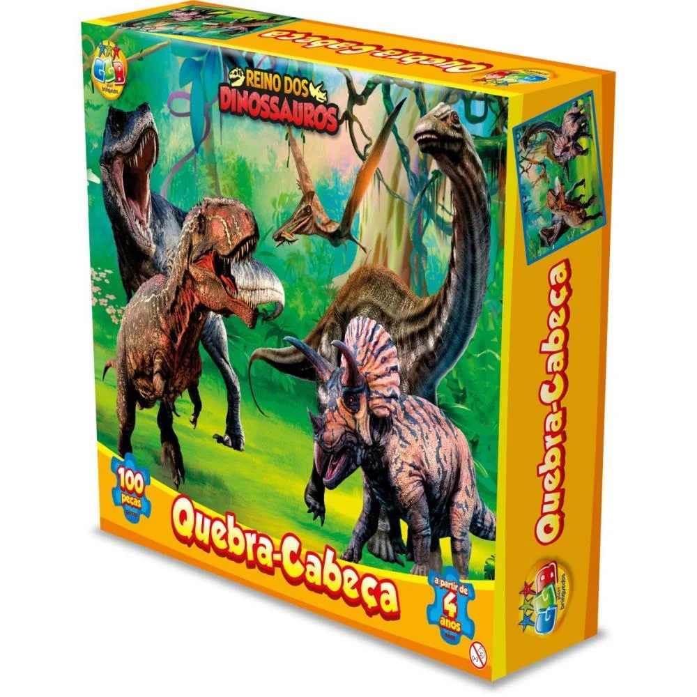 QUEBRA-CABECA CARTONADO DINOSSAUROS 100PCS GGB PLAST (UNIDADE)