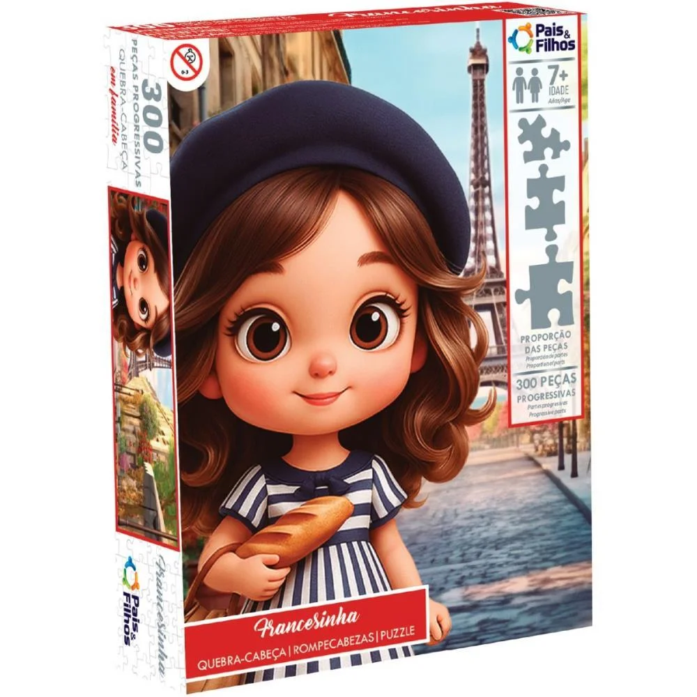 QUEBRA-CABECA CARTONADO FRANCESINHA 300 PECAS PAIS E FILHOS (UNIDADE)