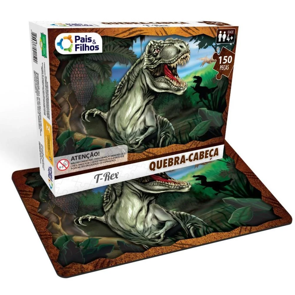 QUEBRA-CABECA CARTONADO T REX PREMIUM 150 PCS PAIS E FILHOS (UNIDADE)