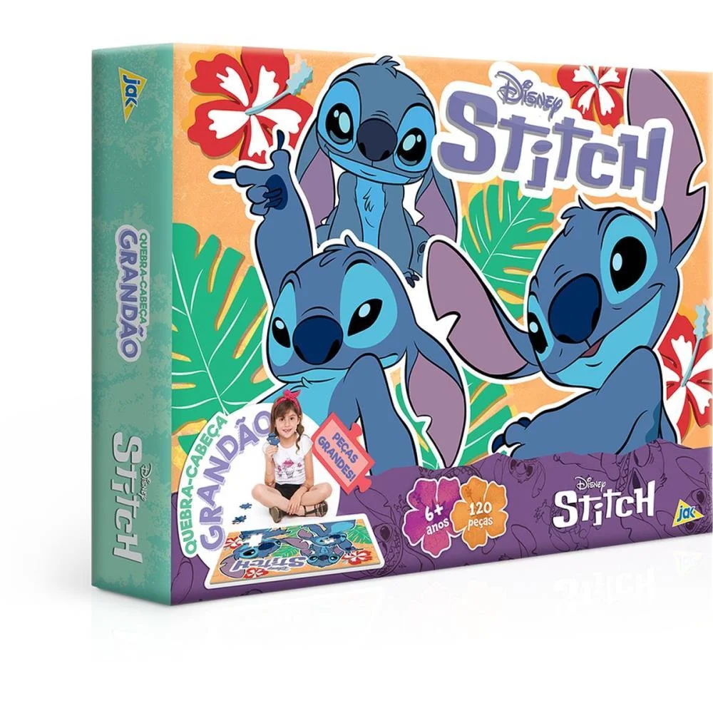 QUEBRA-CABECA CARTONADO STITCH 120 PECAS GRANDAO TOYSTER (UNIDADE)