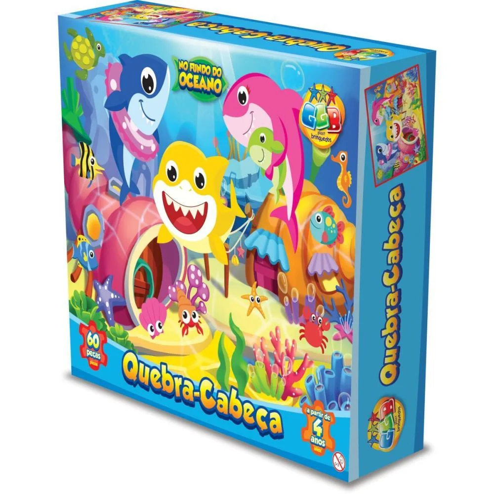 QUEBRA-CABECA CARTONADO NO FUNDO DO OCEANO 60PCS GGB PLAST (UNIDADE)