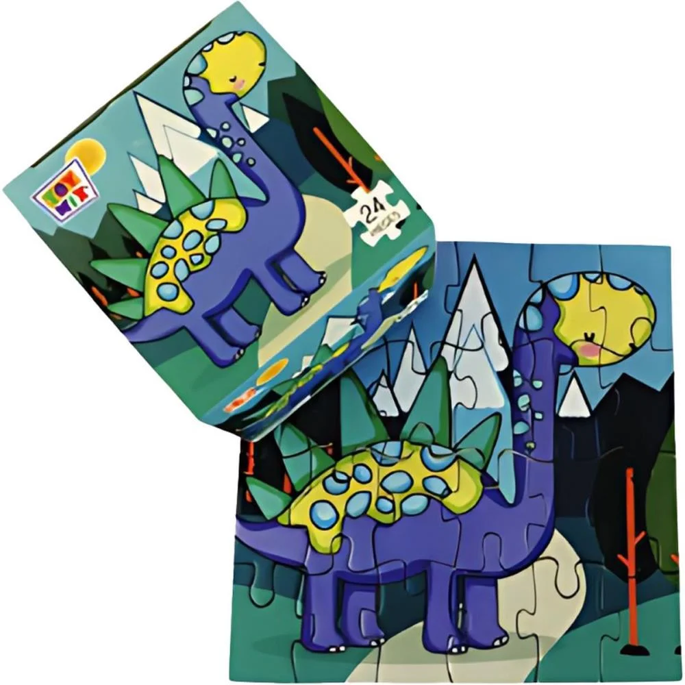 QUEBRA-CABECA CARTONADO PETIT DINO 24 PECAS 14X14CM TOY MIX (UNIDADE)