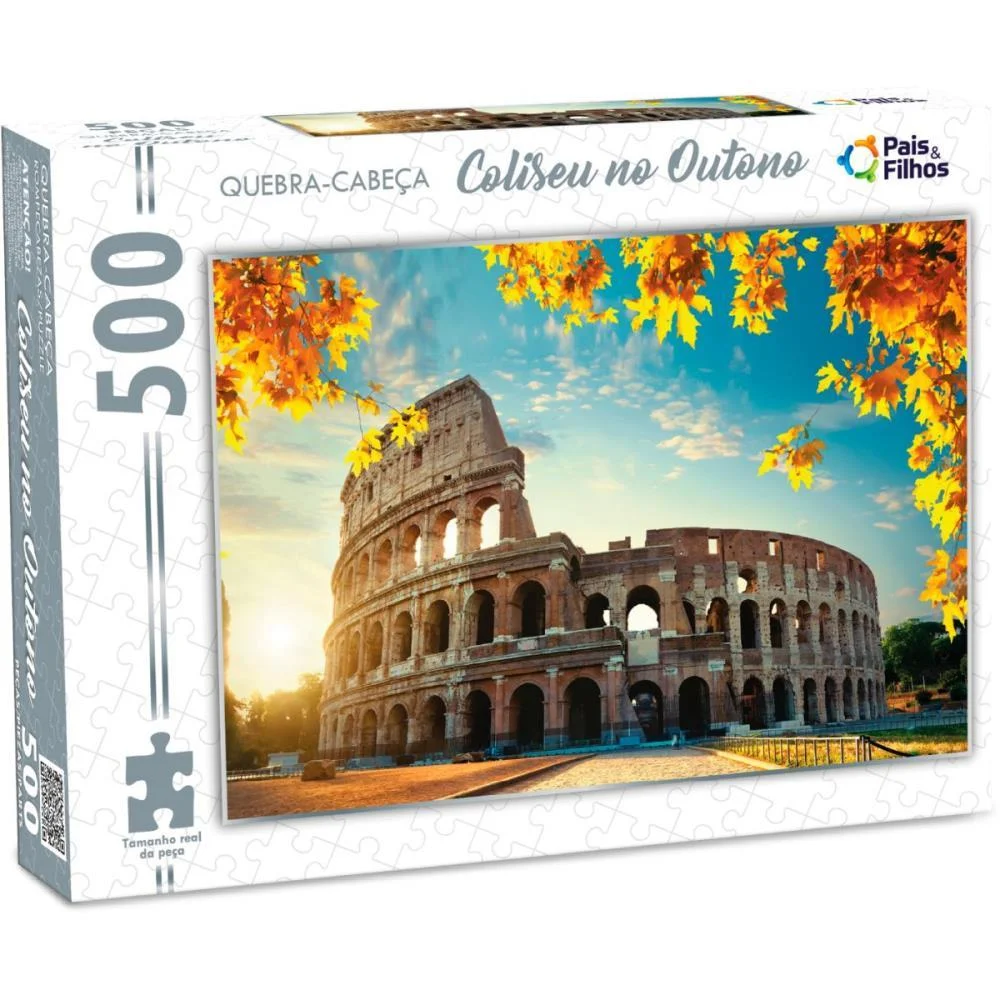 QUEBRA-CABECA CARTONADO COLISEU NO OUTONO 500 PECAS PAIS E FILHOS (UNIDADE)