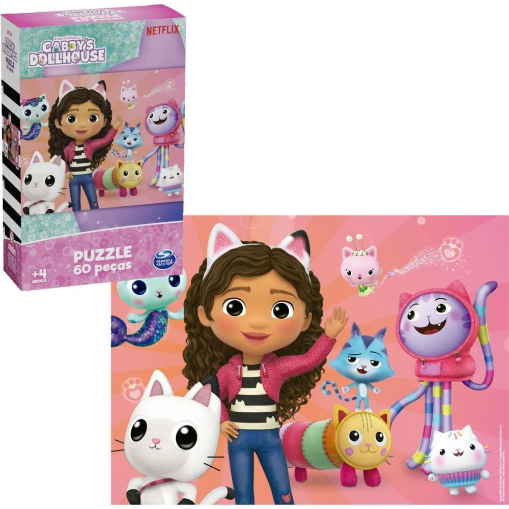 QUEBRA-CABECA CARTONADO A CASA DA GABBY 60PCS GROW (UNIDADE)