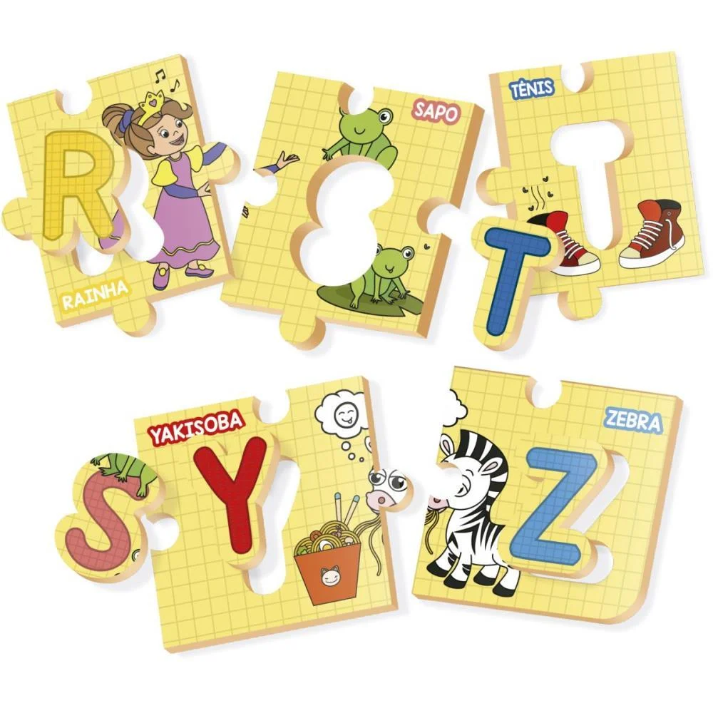 QUEBRA-CABECA MADEIRA MONTANDO O ALFABETO 52PCS BRINC. DE CRIANCA (UNIDADE)