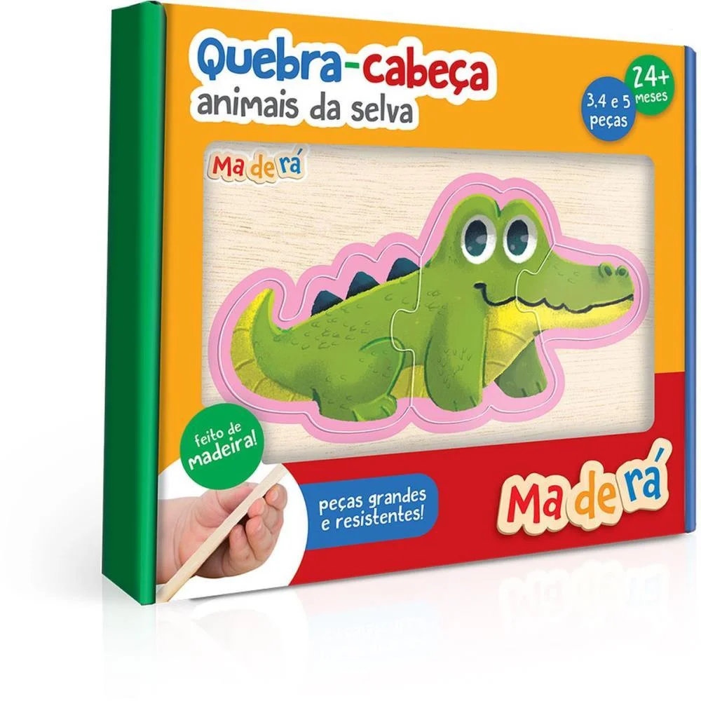 QUEBRA-CABECA MADEIRA ANIMAIS DA SELVA 3/4 E 5 PECAS TOYSTER (UNIDADE)