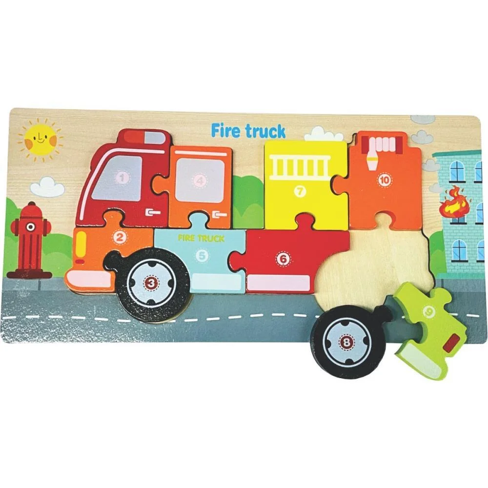 QUEBRA-CABECA MADEIRA BOMBEIRO 1 BASE 10 PECAS TOY MIX (UNIDADE)