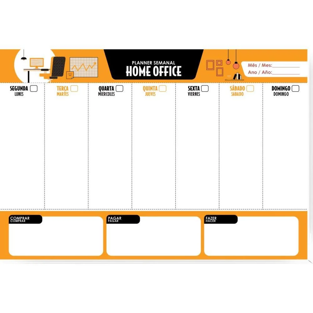 AGENDA/PLANNER PERMANENTE HOME OFFICE 53F.320X220MM ANIMATIVA (PCT.C/10)