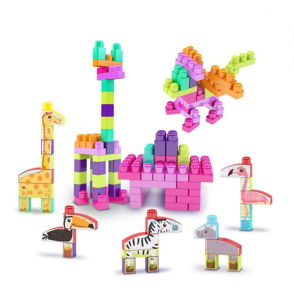 BRINQUEDO PARA MONTAR SACOLA BLOCOLANDIA MENINA 240P DISMAT (UNIDADE)