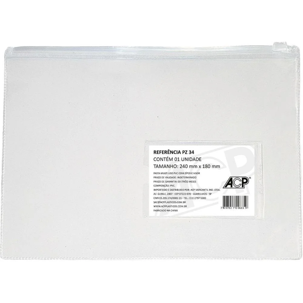 PASTA MALOTE MULTIUSO CRISTAL 24X18CM ACP (PCT.C/10)