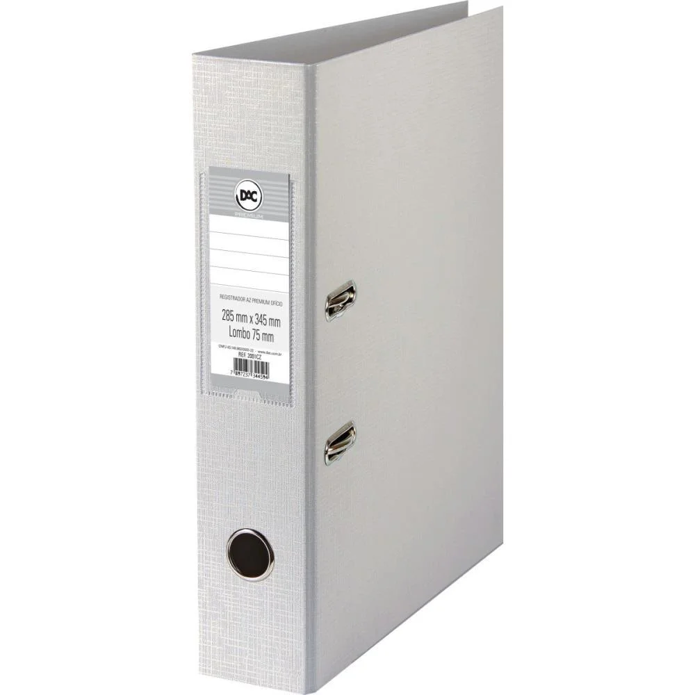 PASTA REGISTRADORA OFICIO LARGA CINZA PREMIUM DAC (UNIDADE)