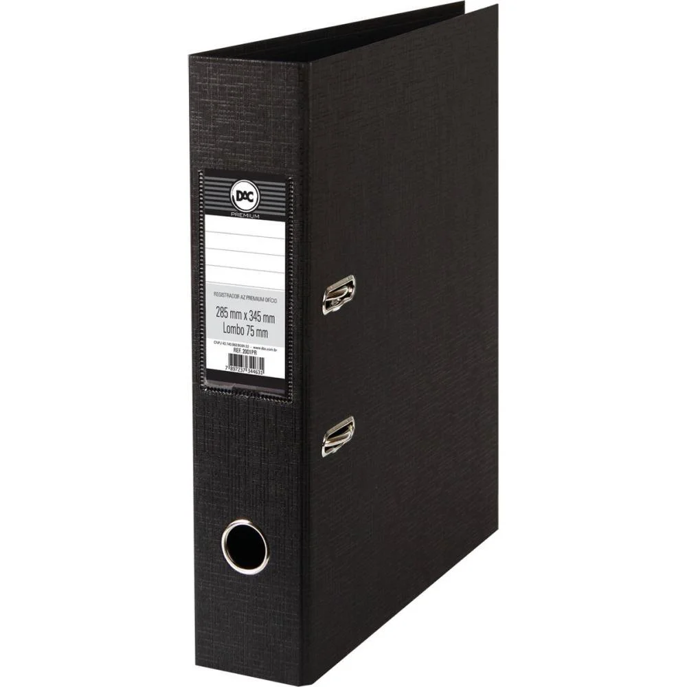 PASTA REGISTRADORA OFICIO LARGA PRETA PREMIUM DAC (UNIDADE)