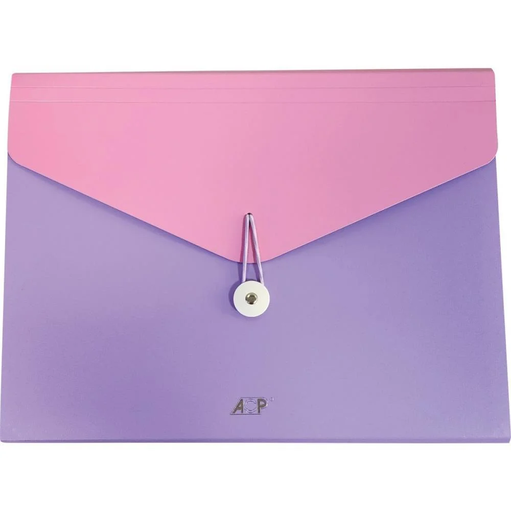 PASTA SANFONADA PLASTICA A4 CANDY 12DIVISOES ROSA/LILAS ACP (UNIDADE)