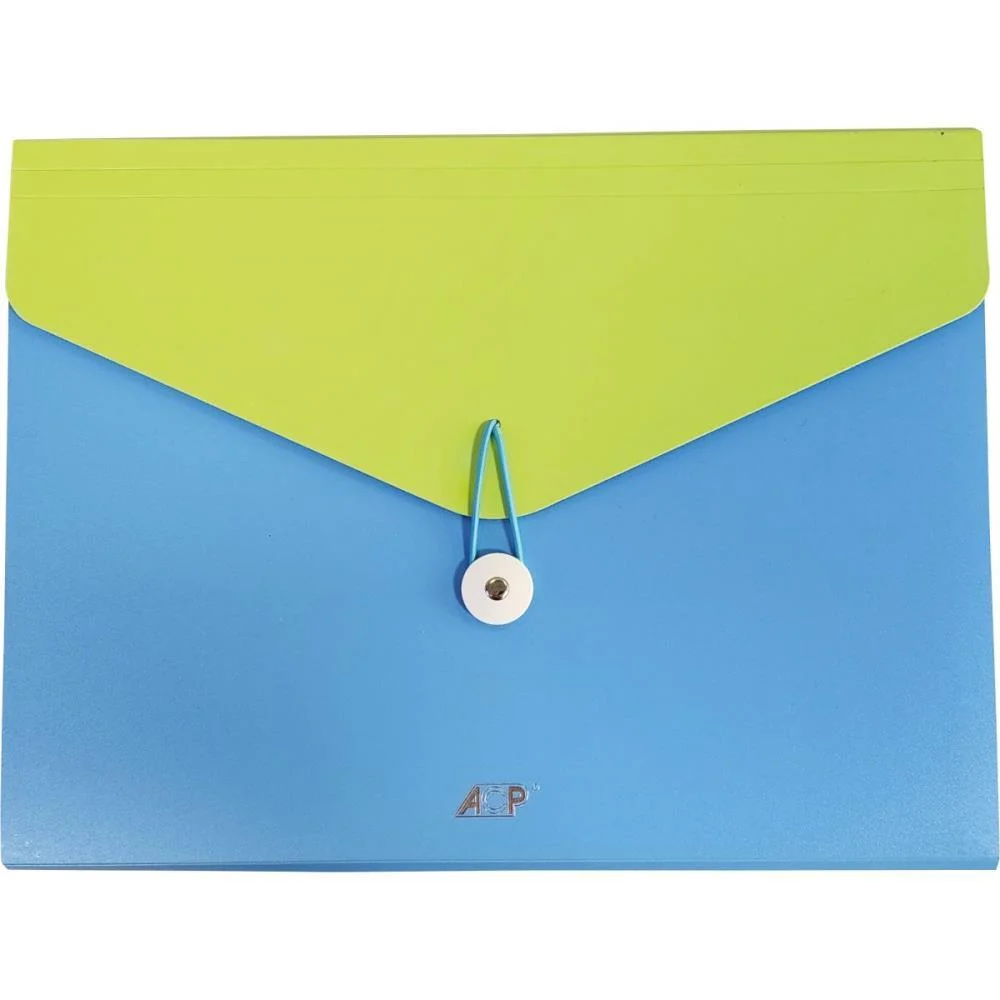 PASTA SANFONADA PLASTICA A4 CANDY 12DIVISOES AZUL/VERDE ACP (UNIDADE)