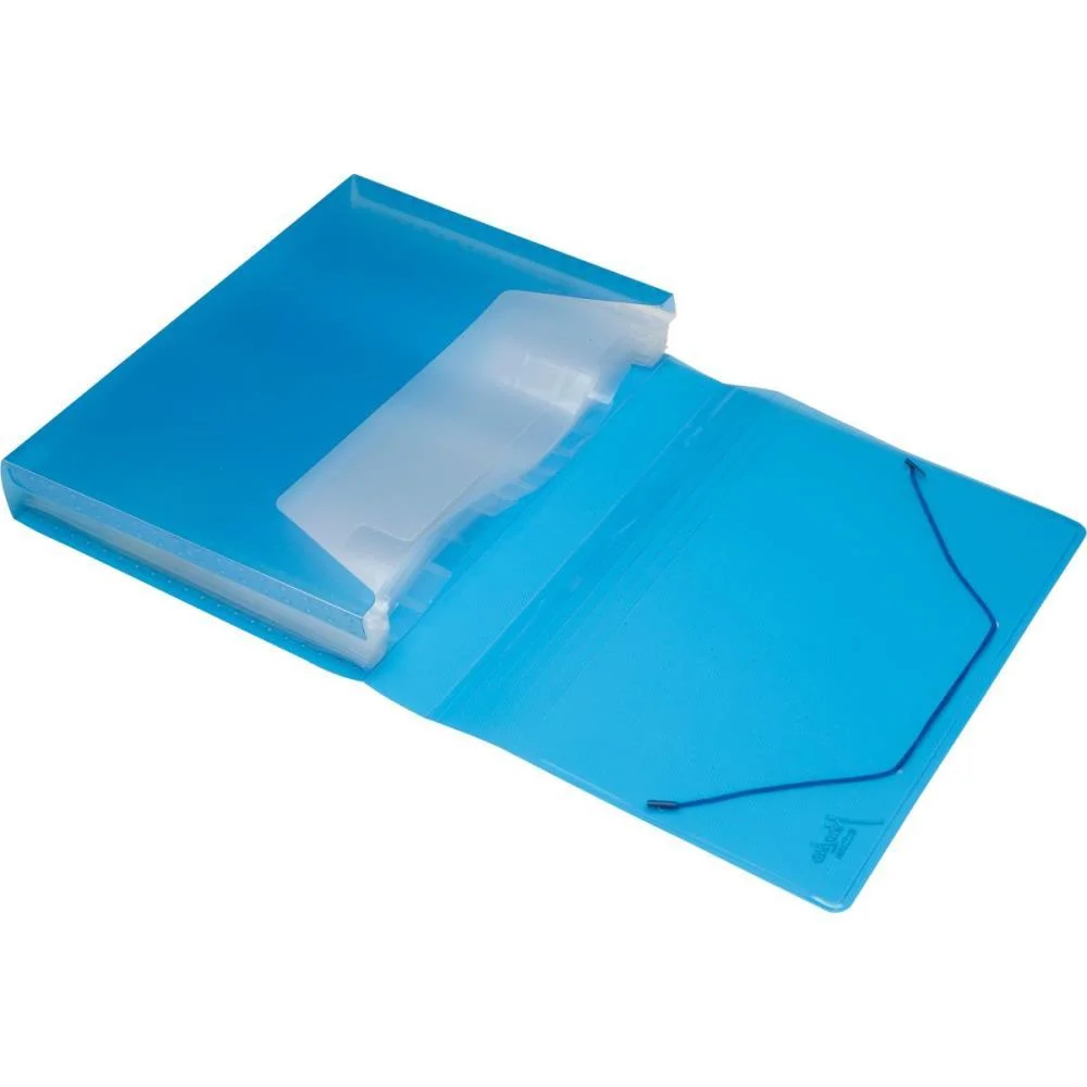 PASTA SANFONADA PLASTICA A4 12 DIVISOES AZUL POLIBRAS (UNIDADE)