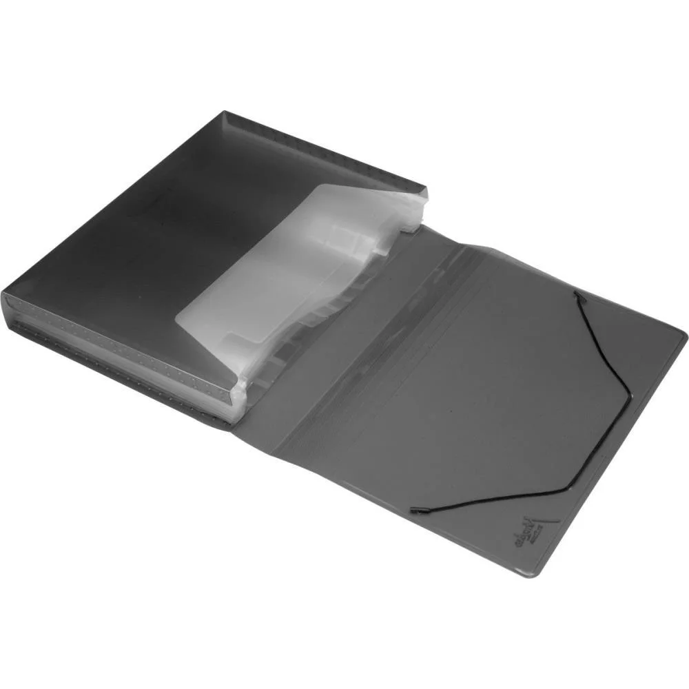 PASTA SANFONADA PLASTICA A4 12 DIVISOES FUME POLIBRAS (UNIDADE)