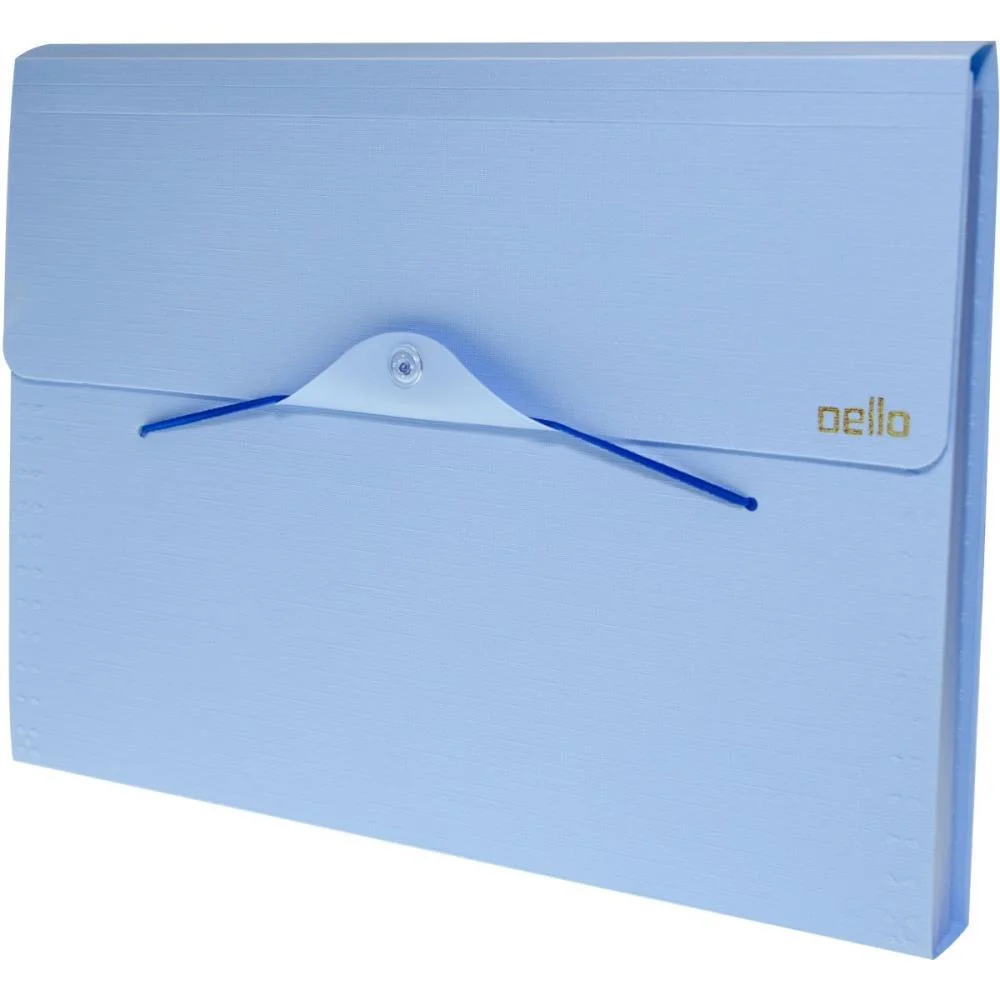 PASTA SANFONADA PLASTICA A4 12DIV.LINHO SERENA AZ.PASTE DELLO (UNIDADE)