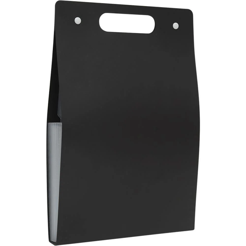 PASTA SANFONADA PLASTICA A4 12 DIVISOES VERTICAL PRETA POLIBRAS (UNIDADE)