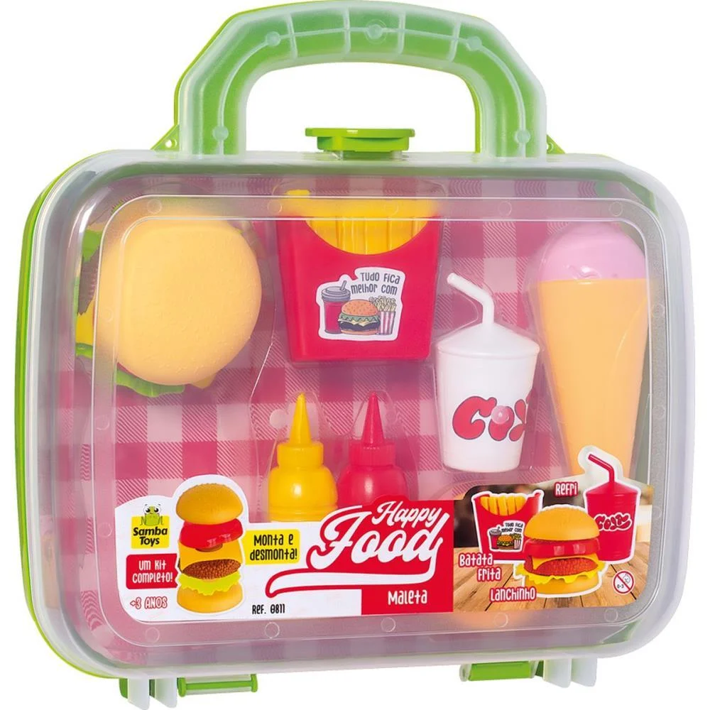 BRINCANDO DE CASINHA MALETINHA HAPPY FOOD SAMBA TOYS (UNIDADE)