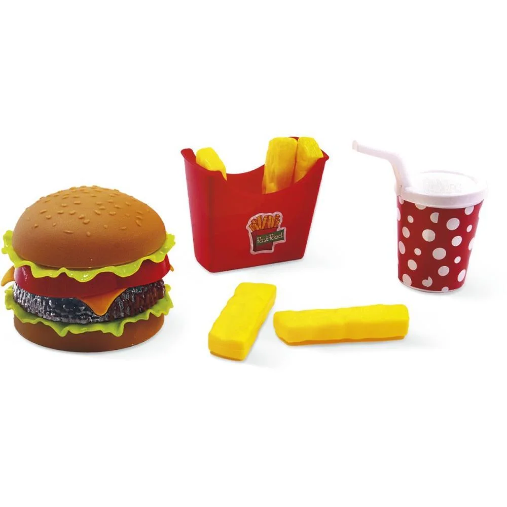 BRINCANDO DE CASINHA KIT FAST FOOD LANCHE FELIZ PICA PAU (UNIDADE)
