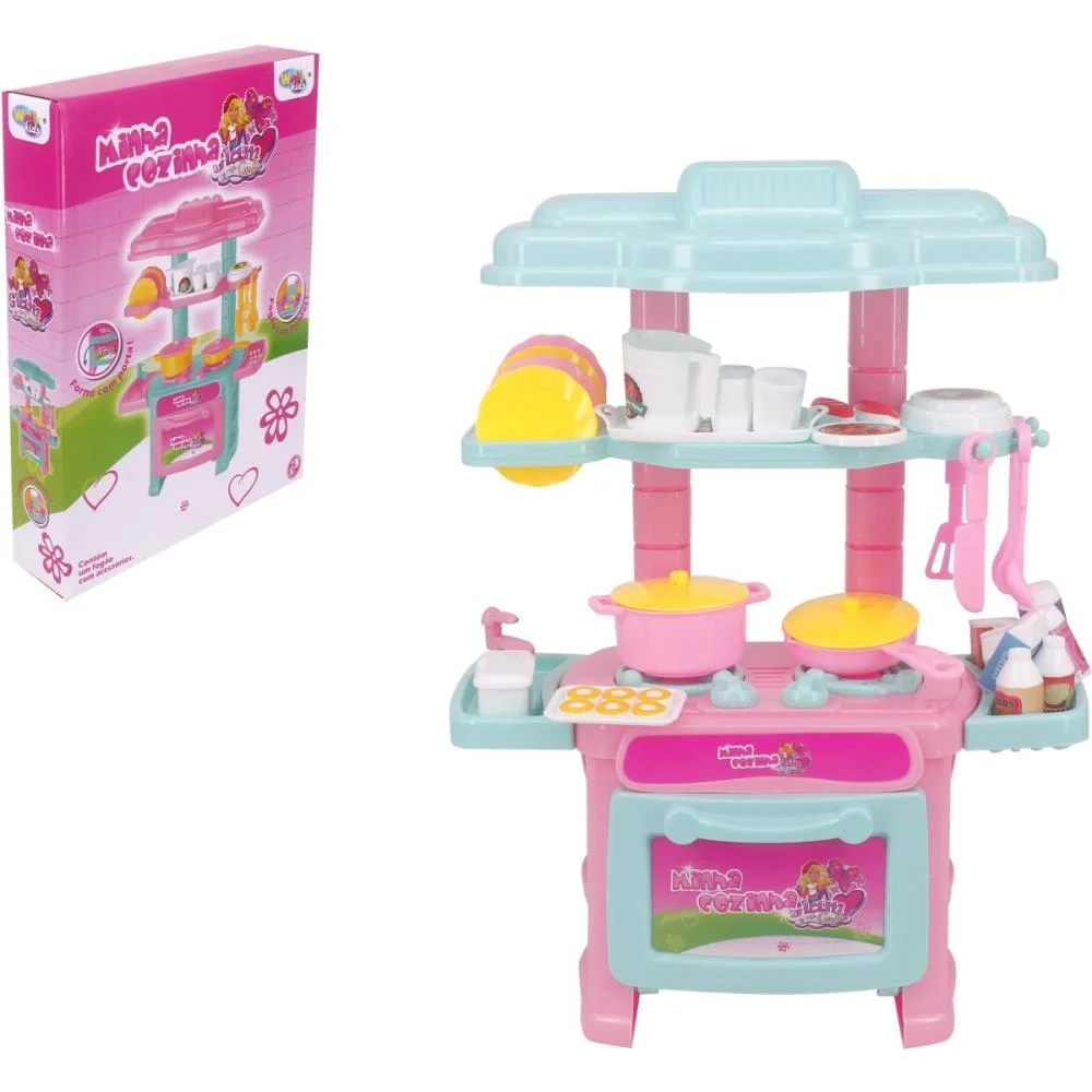 BRINCANDO DE CASINHA COZINHA C/ACESSORIOS GLAM GIRL WELLMIX (UNIDADE)