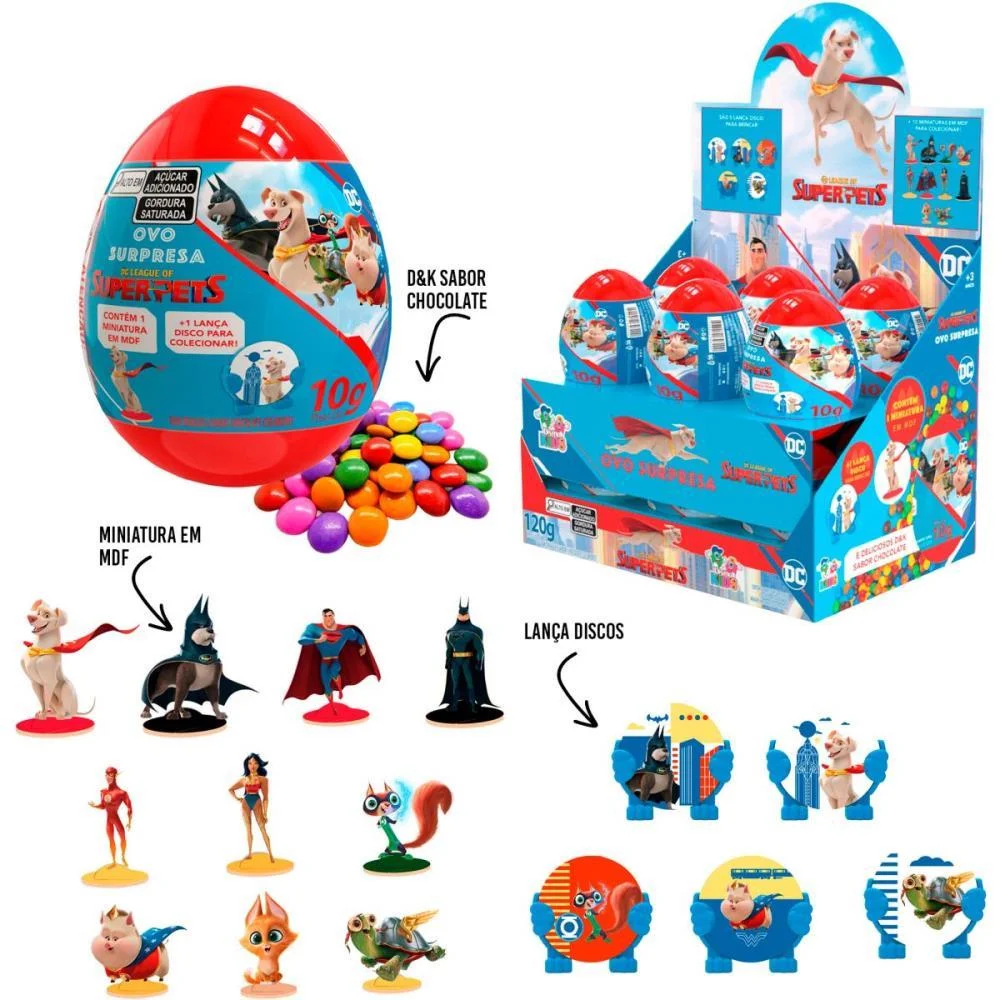DOCE OVO SURPRESA SUPERPETS DIVINO KIDS (DP.C/12)