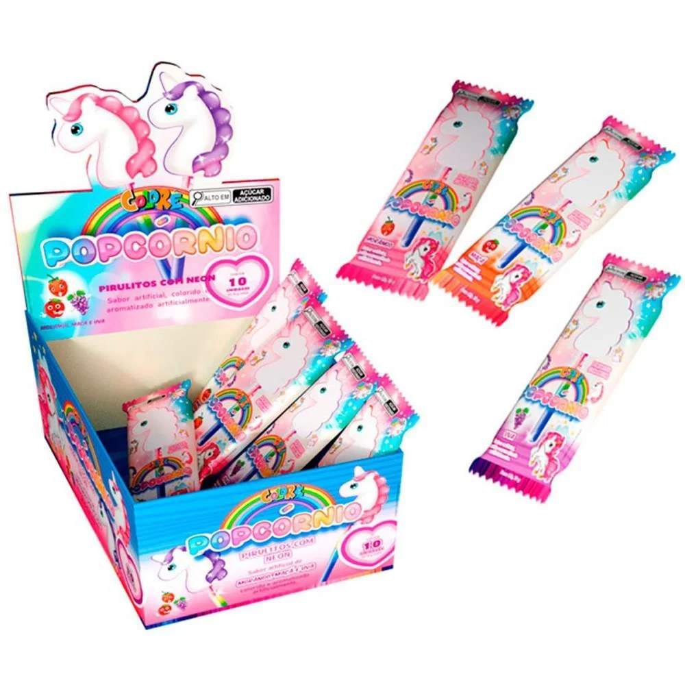 DOCE POPCORNIO PIRULITO C/NEON SORT COLORE (DP.C/30)