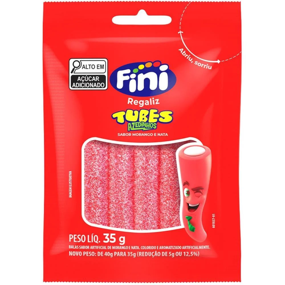 DOCE TUBES MORANGO CITRICO 35G FINI (DP.C/10)