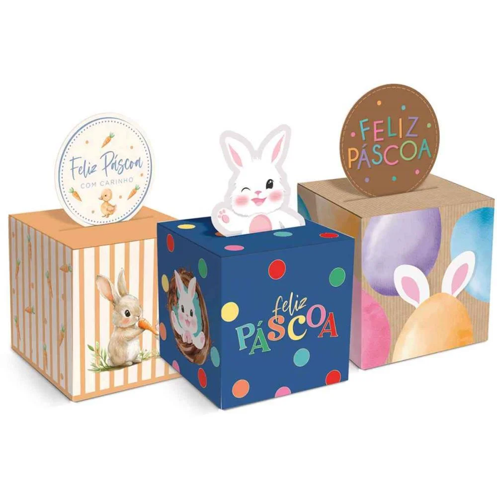 EMBALAGEM PARA DOCES 7X7X7CM PASCOA CX POP UP (S) CROMUS (PCT.C/10)