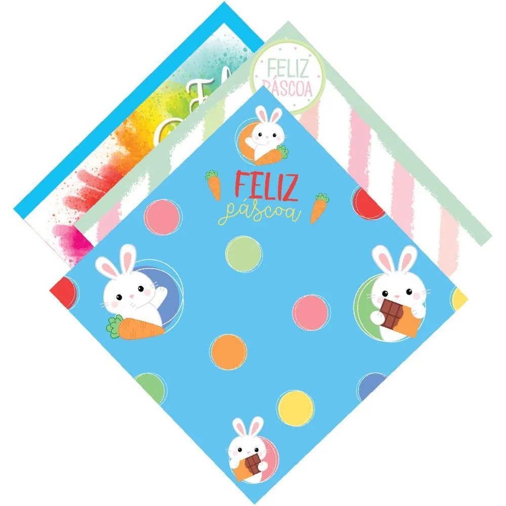 EMBALAGEM P/OVO DE PASCOA 49X49CM FELIZ PASCOA (S) PACKPEL (PCT.C/05)