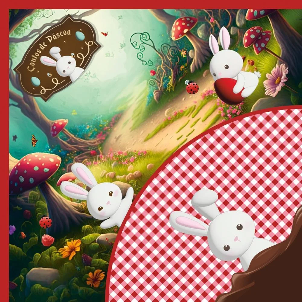 EMBALAGEM P/OVO DE PASCOA 32X32CM CONTOS DE PASCOA VERM. CROMUS (PCT.C/25)