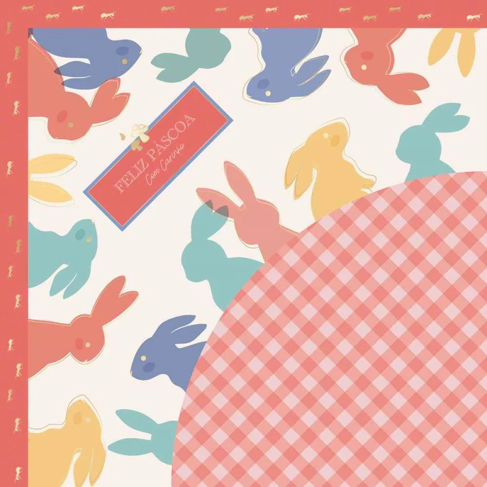 EMBALAGEM P/OVO DE PASCOA 32X32CM.EXPRESS PICNIC CORAL CROMUS (PCT.C/25)