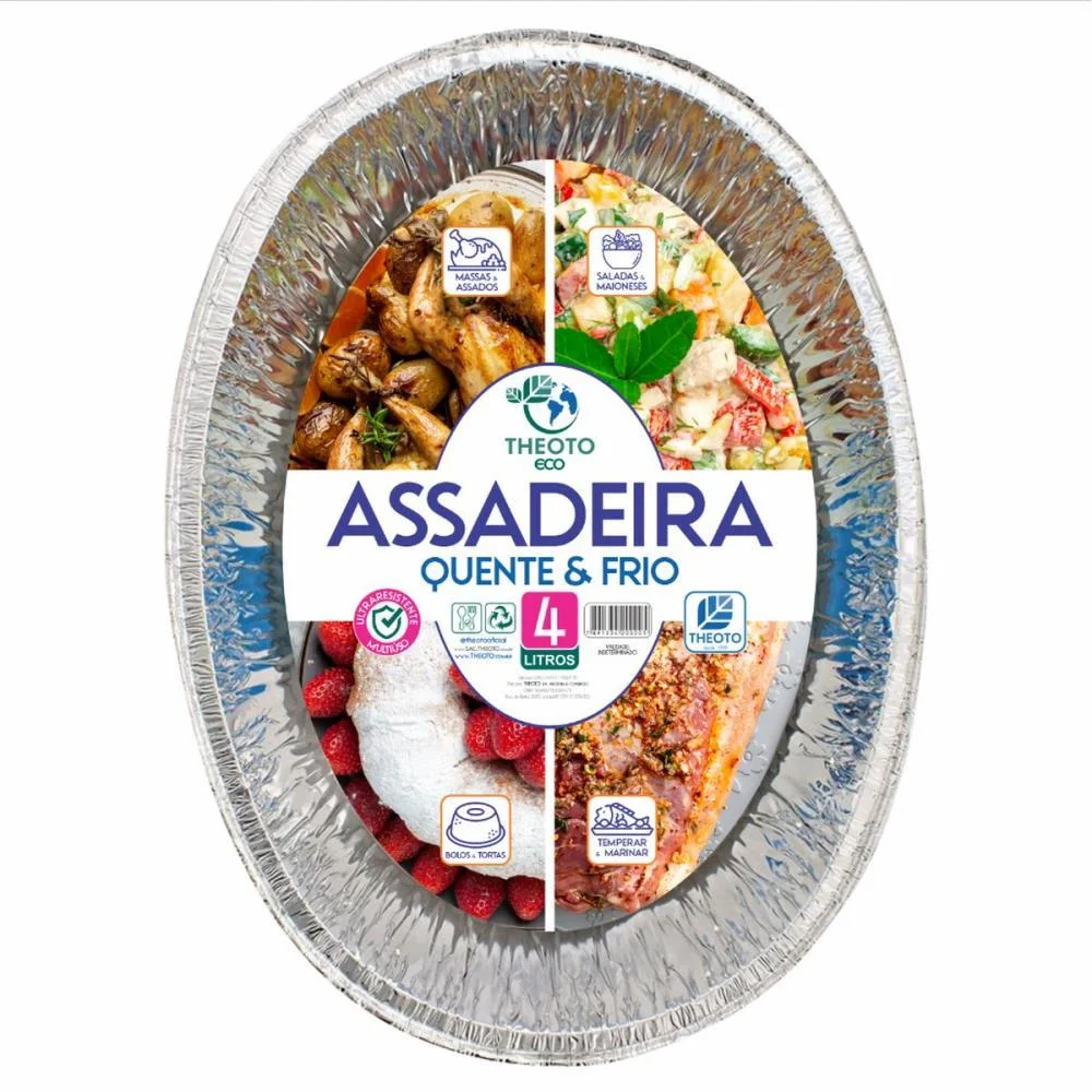 EMBALAGEM PARA ALIMENTOS ASSADEIRA ALUMINIO DESCART.4L THEOTO (CX.C/12)
