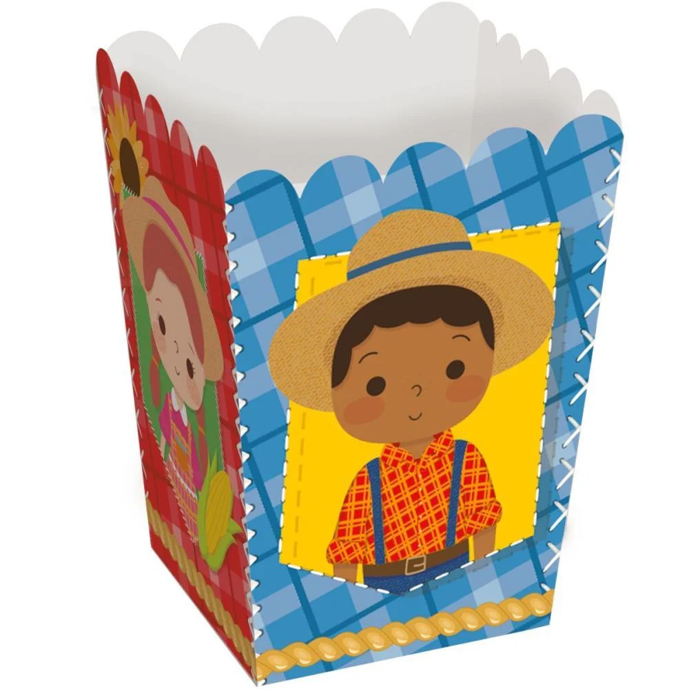 EMBALAGEM PARA ALIMENTOS CAIXA P/PIPOCA 5,5X5,5X9CM PP CROMUS (PCT.C/10)