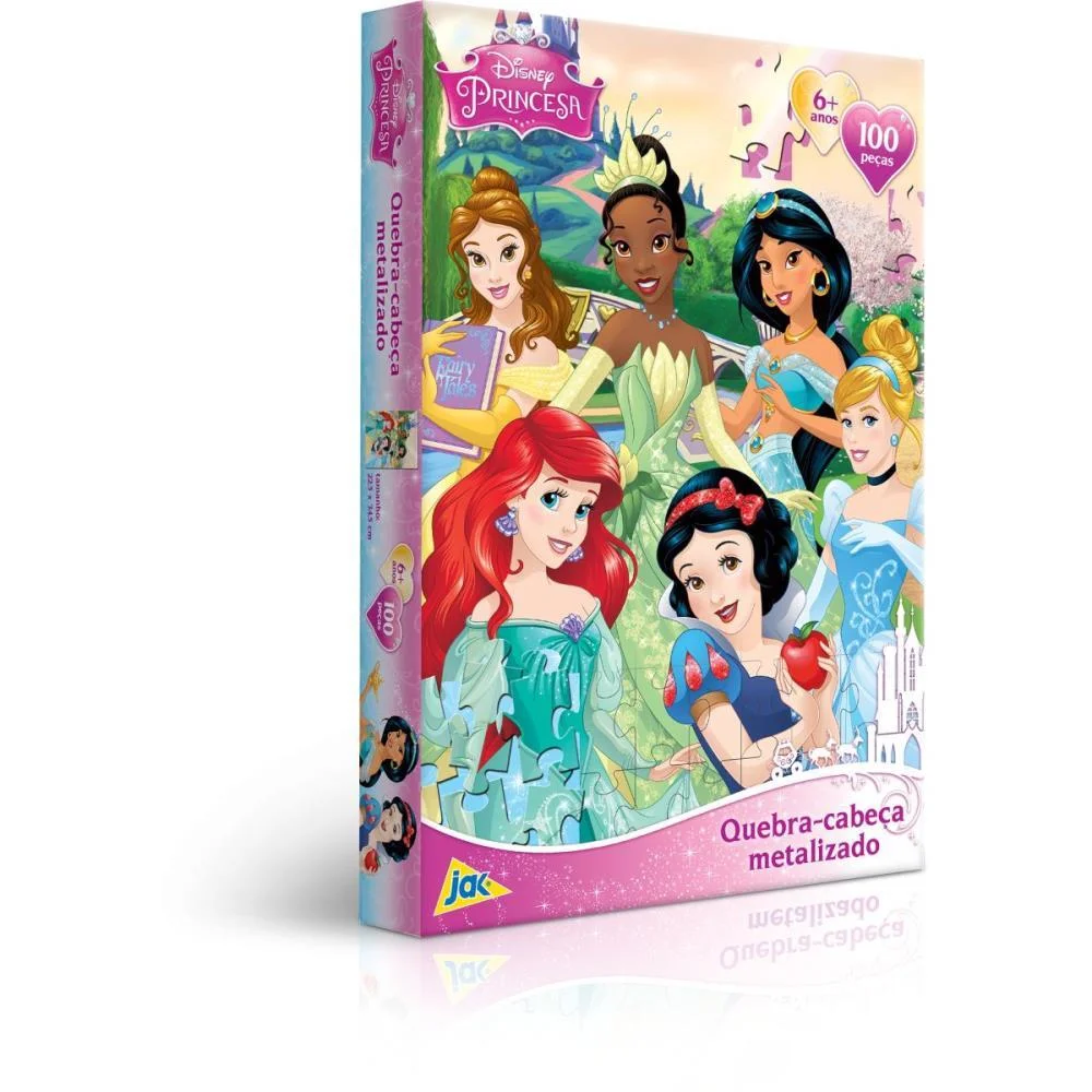 Quebra-Cabeca Cartonado Princesas Metalizado 100 Pecas Toyster (Unidade)