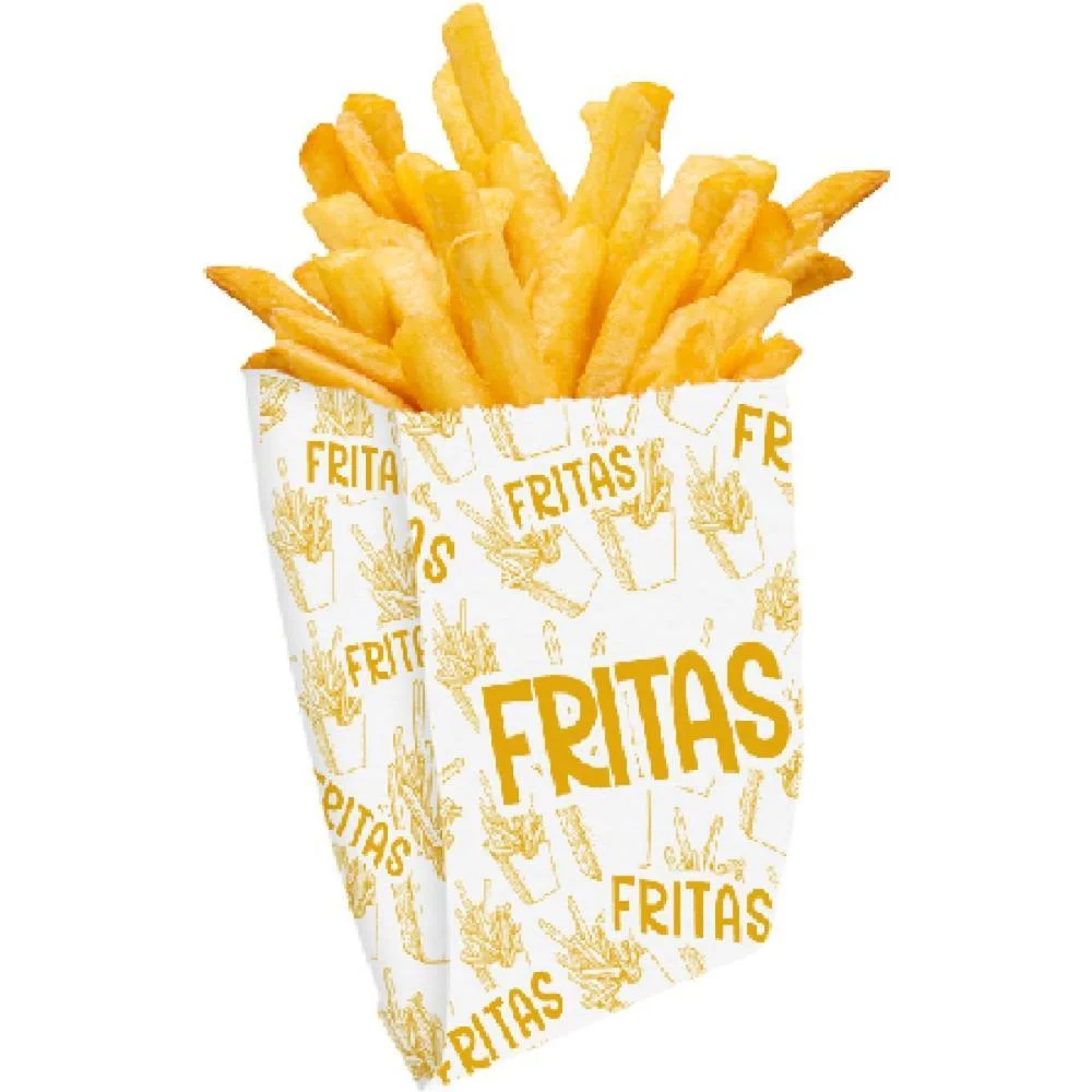 EMBALAGEM PARA ALIMENTOS SACO FUNDO FRITAS 10X10X5CM FESTCOLOR (PCT.C/100)
