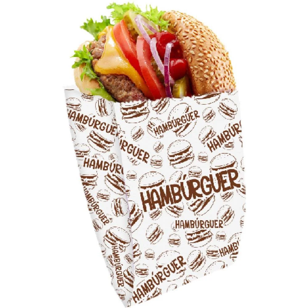EMBALAGEM PARA ALIMENTOS SACO FUNDO HAMBURG 14X13,5X5CM FESTCOLOR (PCT.C/100)