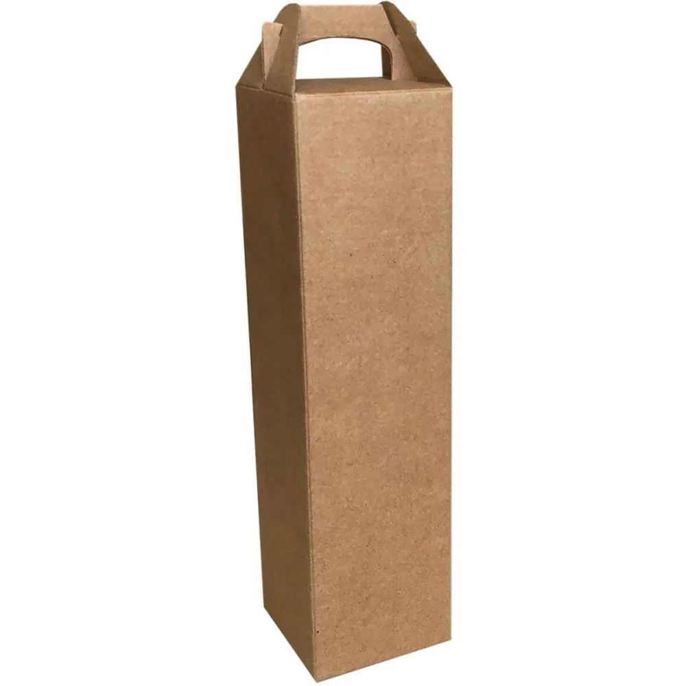 EMBALAGEM PARA GARRAFA CAIXA KRAFT 9X9X37 SIMPLES CRISTINA (PCT.C/10)